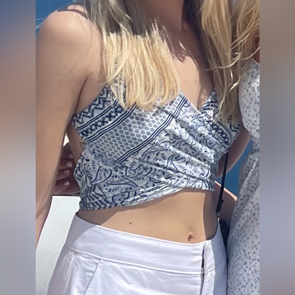 Blue and White top